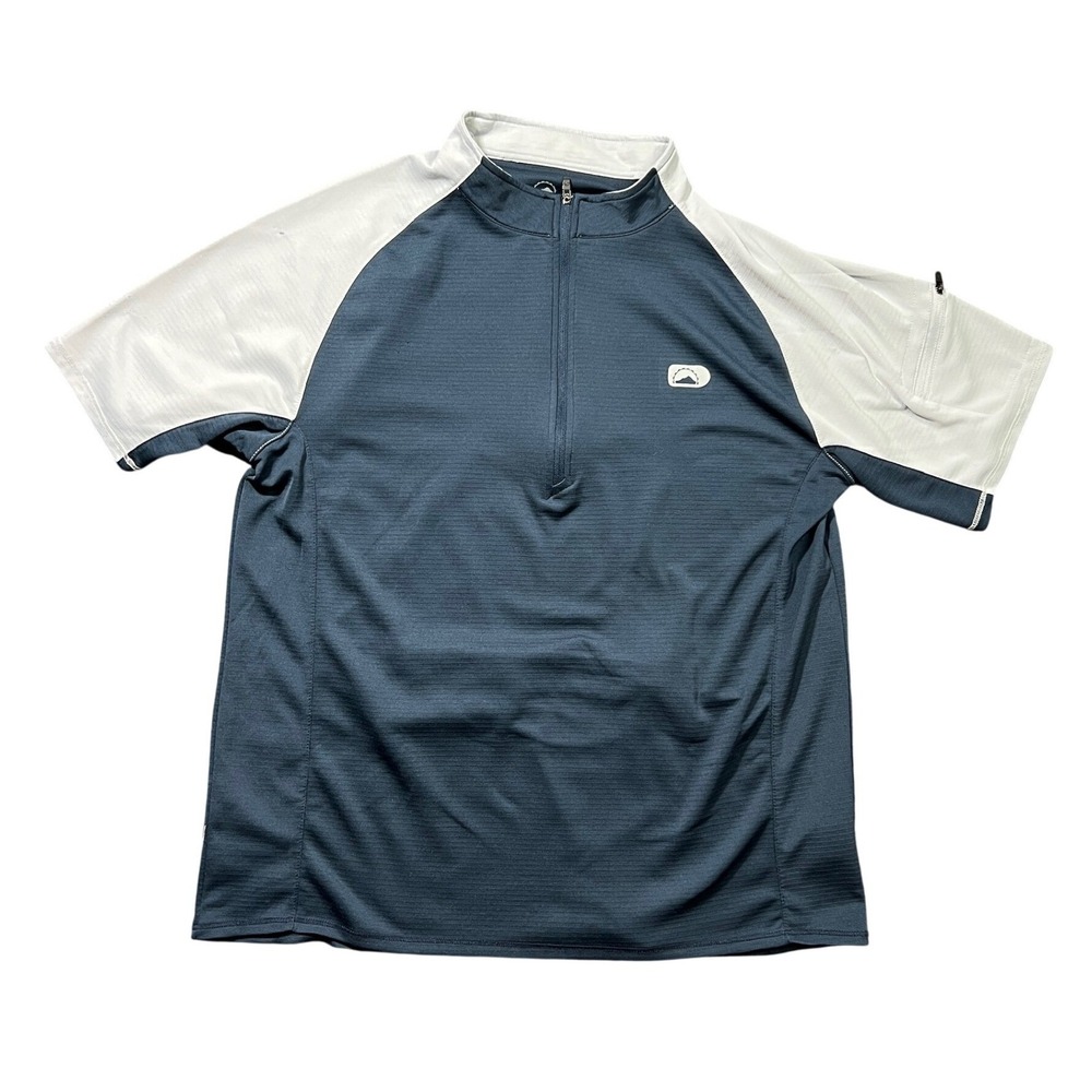 Zoic Half Zip Cycling Jersey Men's Large Blue Gray Recycled Polyester MTB Road